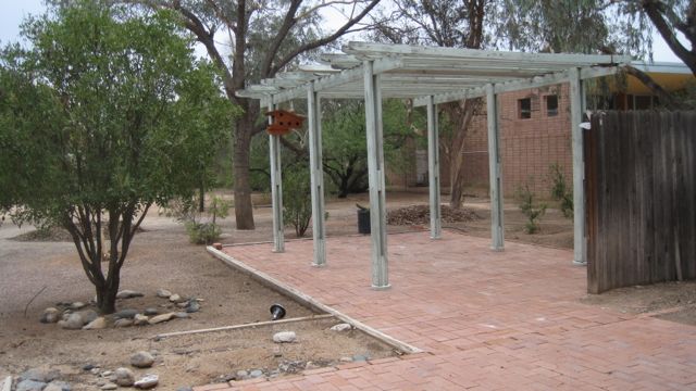 Patio pergola sitting area