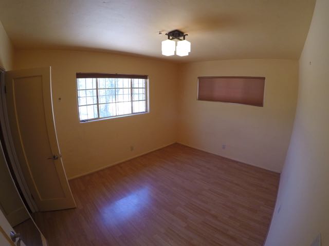 Master bedroom has full-wall closet